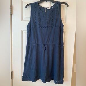 Garnet Hill Cotton Eyelet Crepe Mini Dress Sz Medium